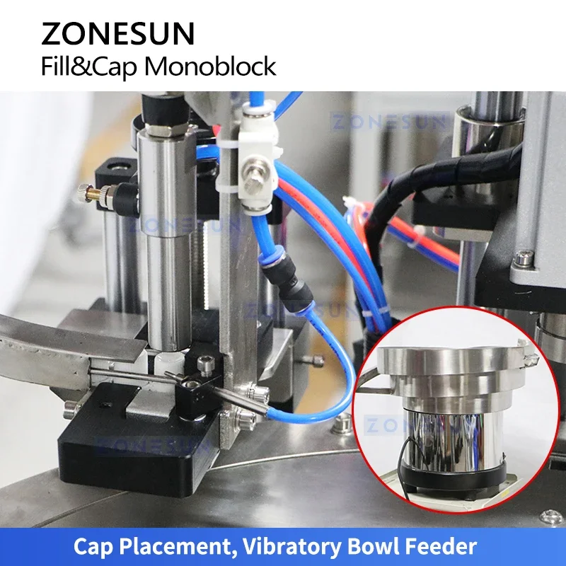ZONESUN Riempitrice automatica per sacchetti con beccuccio Riempitrice per sacchetti liquidi Sigillatura Imballaggio Alimentatore per ciotole vibranti Doypack ZS-AFC12D