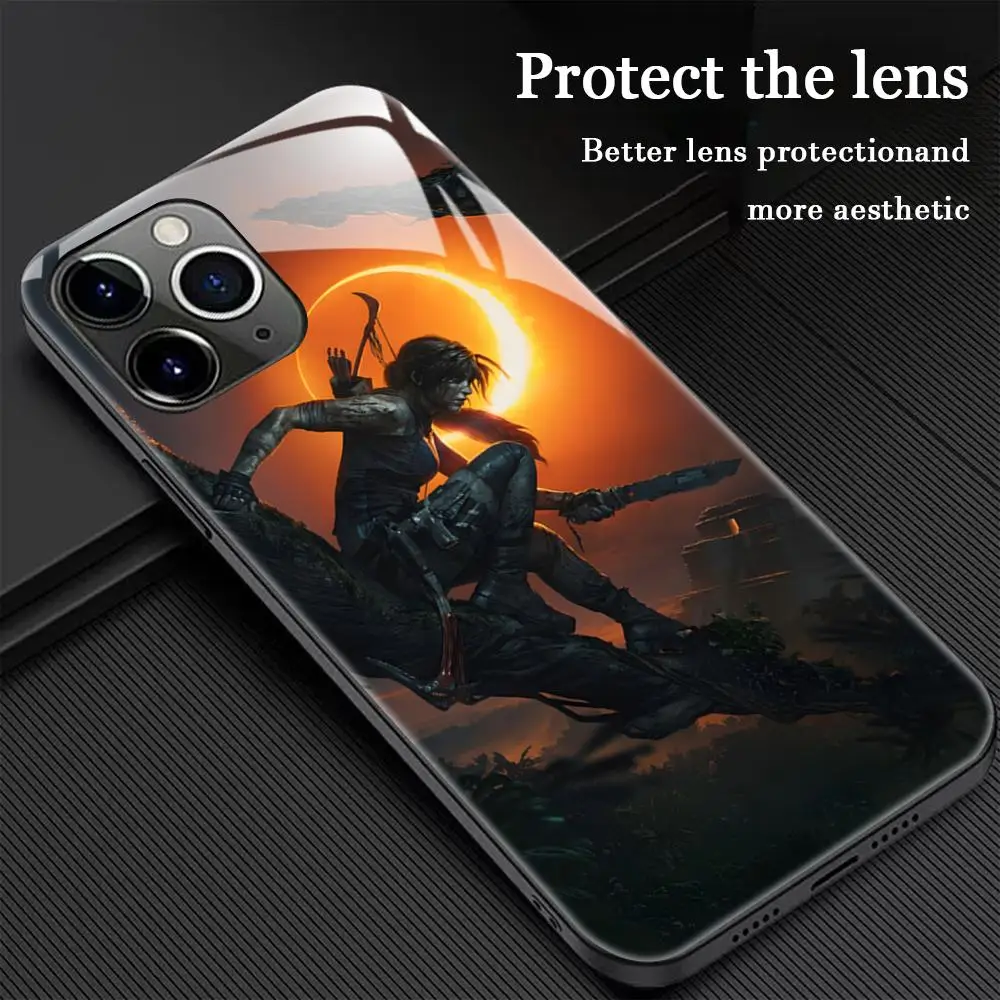 تومب رايدر شعبية لعبة قضية الهاتف آيفون 16 15 14 13 12 11 X XR XS 8 Plus Mini Pro Max الزجاج المغناطيسي جراب هاتف #4