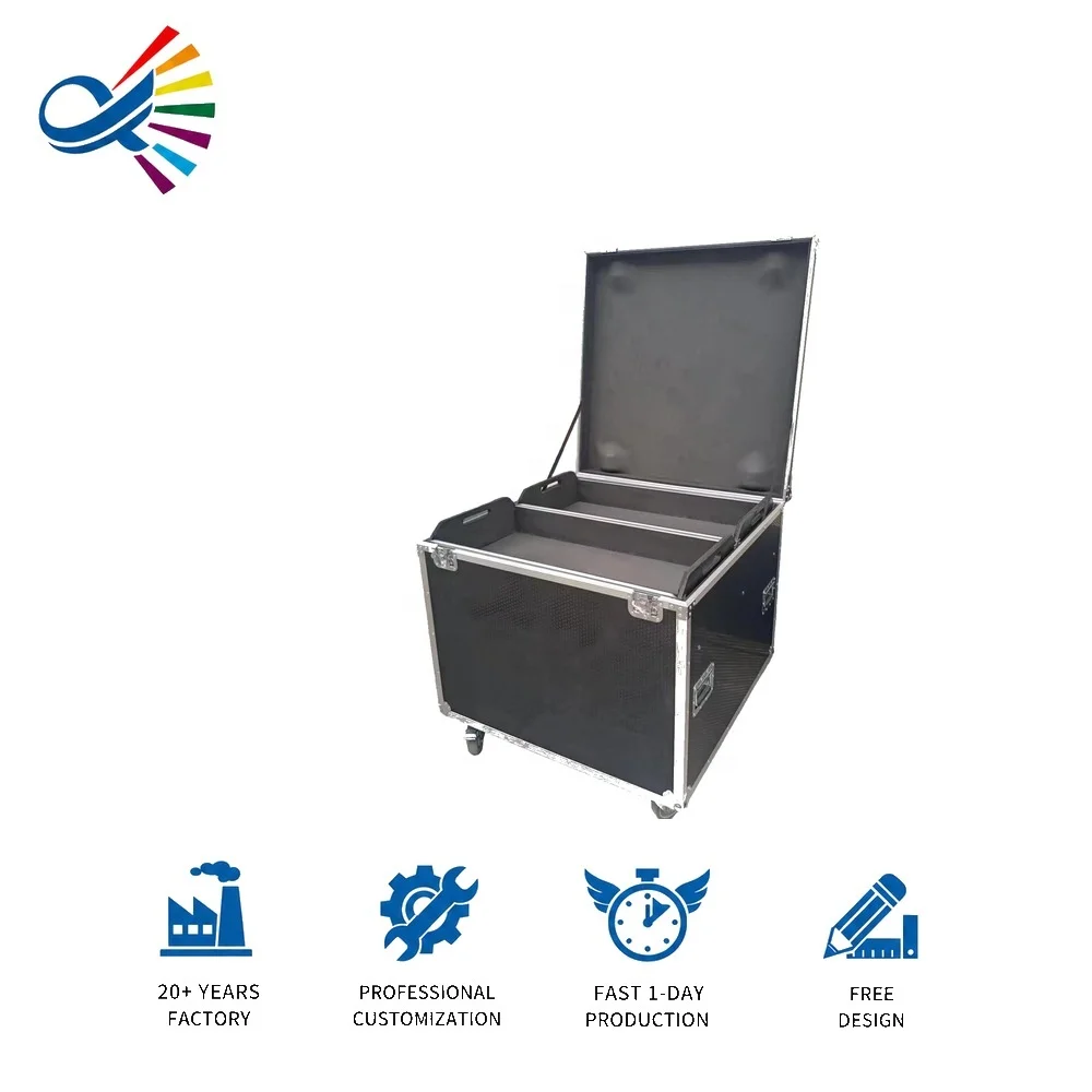 ODM OEM Custom Protective Case Utility Cable Transport Flight Road Case With 4inch Casters Road Flight Case