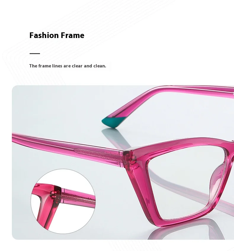 إطارات عين القطة للنساء إطار الموضة حساسة بريق المفصلي الربيع الجمعية شعبية القراءة الضوئية الزجاج البصري