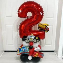 24 pz/set Cartoon Mini Car tema festa di compleanno decorazione 32 pollici numero palloncino bambini Baby Shower Air Globos