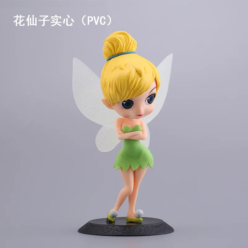 

Disney Kawaii Q Posket Princess Tinker Bell Figure GK Model Toys Cake Decor Fashion Doll Gifts Home Ornament Birthday Gift