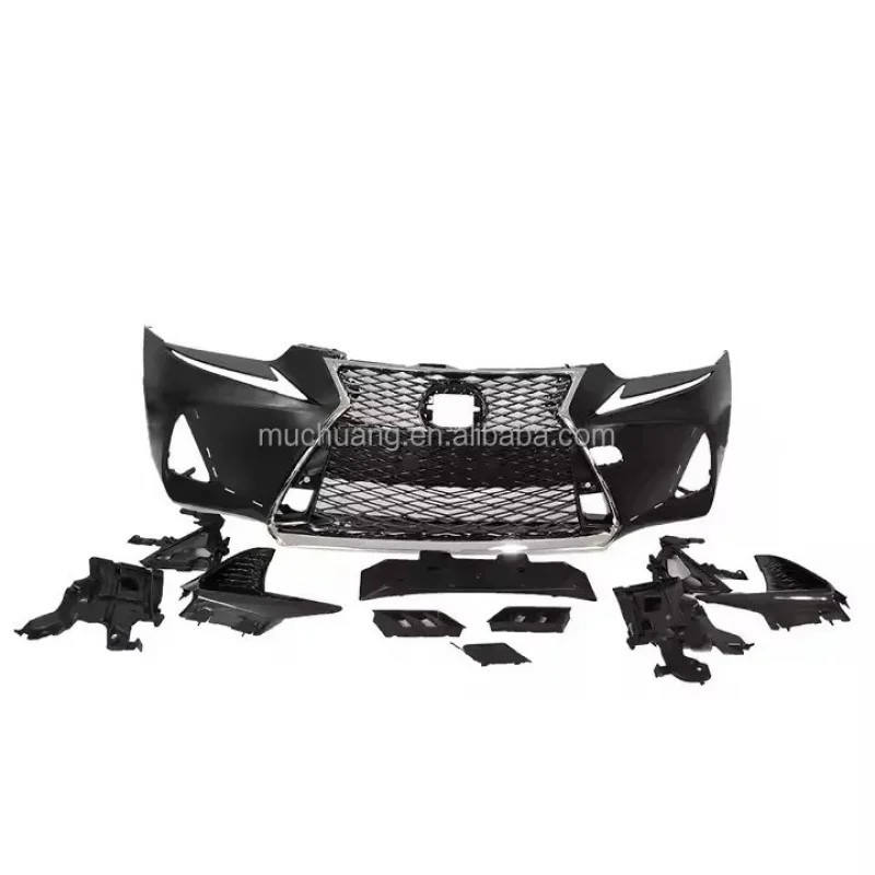

For LEXUS IS300H IS350 2016-2020 F-Sport Bumper Grille Kit Fog Lamp Cover Rear Chrome Plastic Car Body Kit Bumper for Fog Light