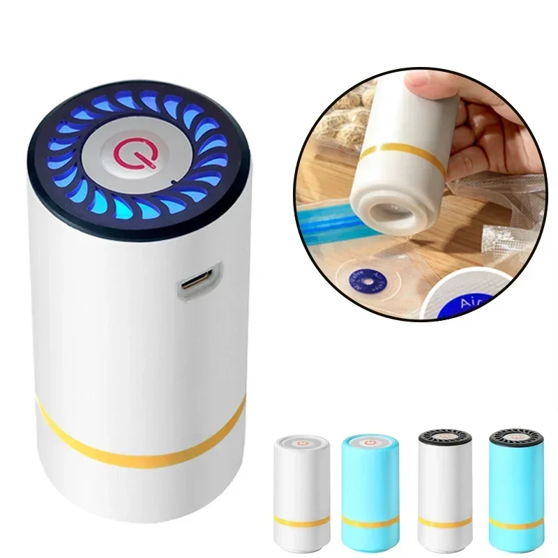 

Mini Vacuum Sealer Portable USB Electric Air Pump Mini Fresh-Keeping Handheld Vacuum Sealing Machine Packaging Packer for Home