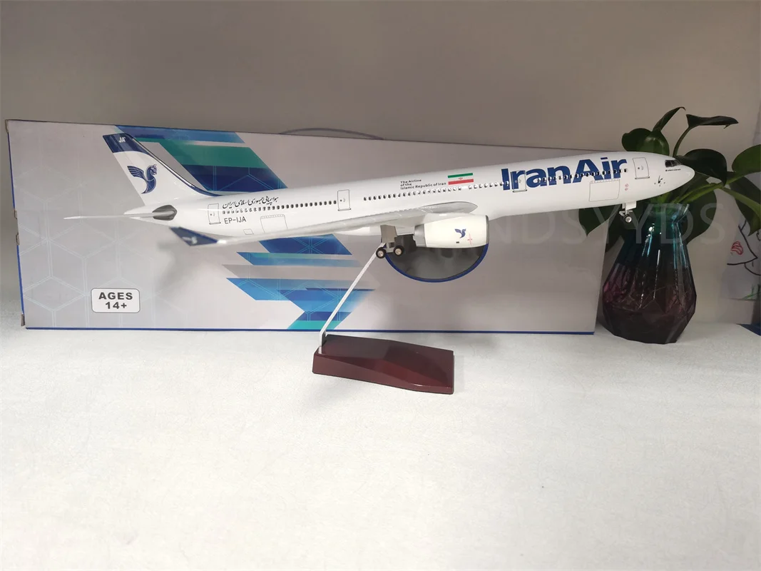 Diecast Plane 47cm A330 Model Iran Airlines W Landing Gear Wheels Lights Resin Aircraft Plane Collectible Model Plane