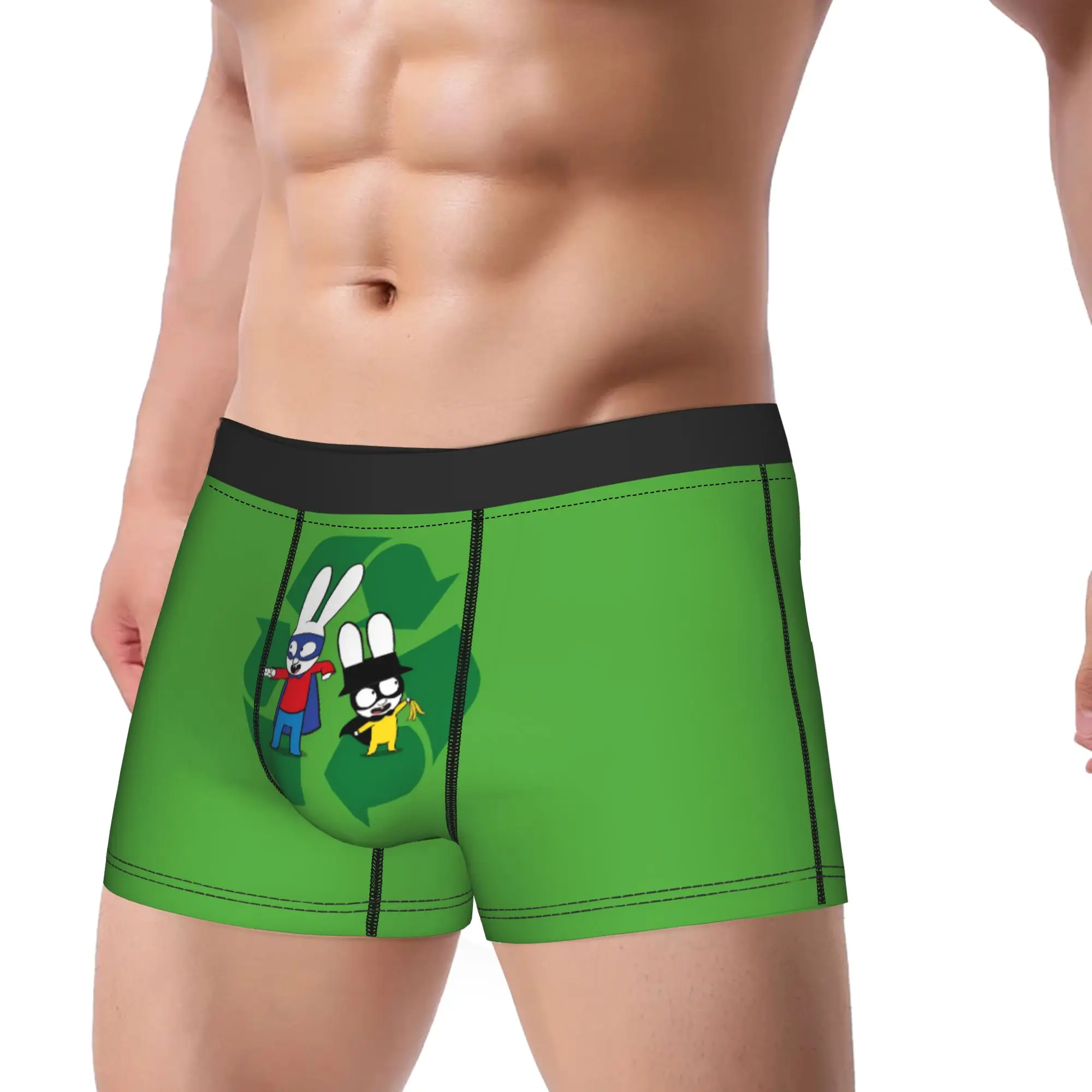 Novelty Boxer Simons Rabbit Shorts Panties Briefs Men Underwear French Cartoon Breathable Underpants for Male Plus Size