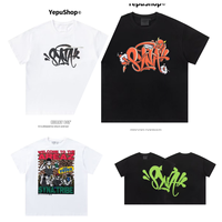 New Syna World Hip Hop 100% Cotton T Shirt Printed Short Sleeve Men Women Casual Loose T-Shirt High Street Y2K Summer Tops Tees