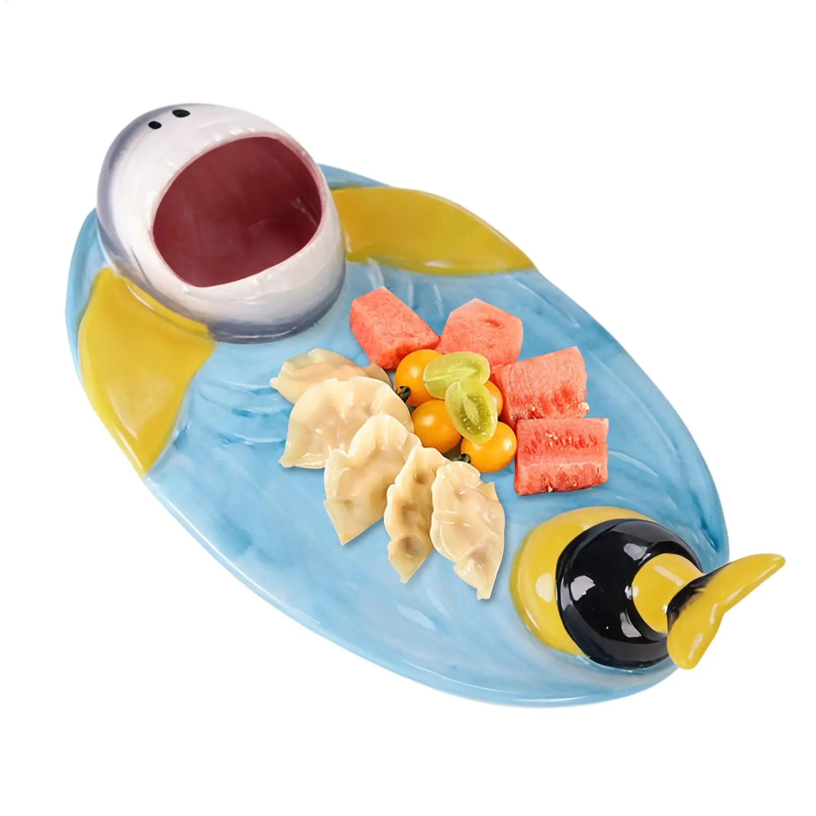 Shark Sushi Plate Shark Ceramic Japanese Influencer Plate Cake Serving Plate Dumpling Plate Serving Platter Food Snack Tray