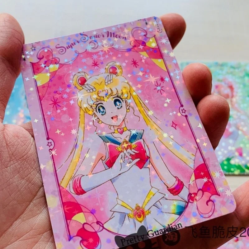 Sailor Moon Tsukino Usagi Uranus Neptune Starry Sky Scratch-Resistant Flash Card Self Made Anime Game Characters Collection Card