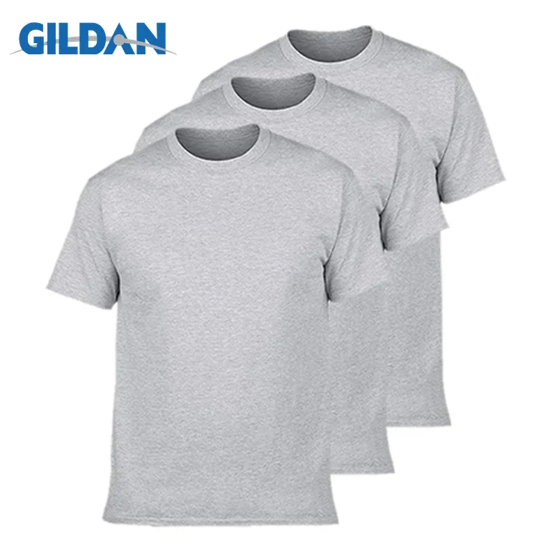 3Pcs/lot GILDAN T Shirt Men Summer Short Sleeve O neck Mens T-shirt 100% Cotton t shirt Tops Mens Brand tshirt Plus size XS-3XL