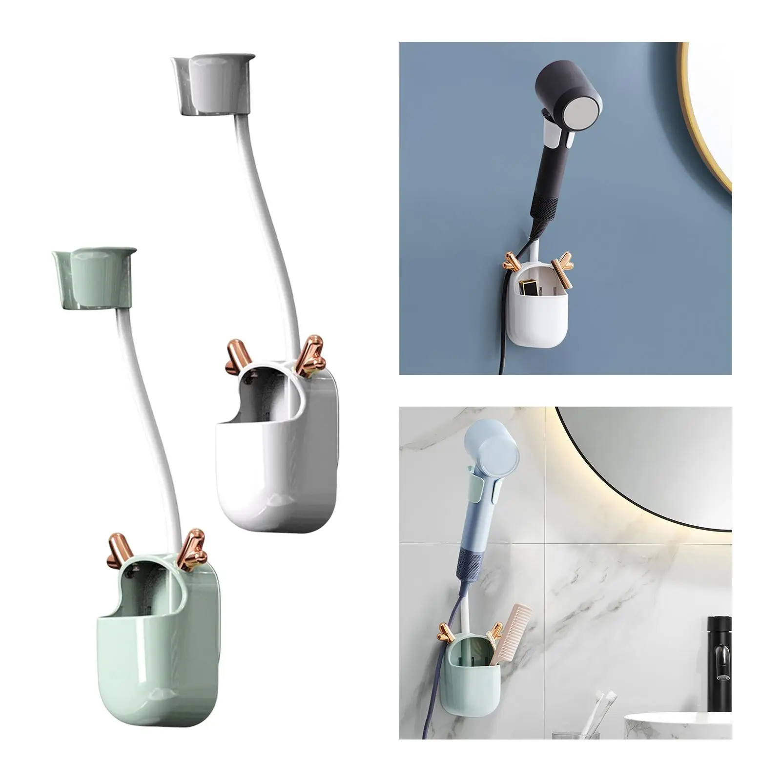 حامل مجفف الشعر لتزيين مرحاض الحمام المنزلي