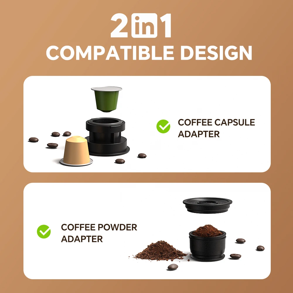 Portable Coffee Machine for Car & Home electric Expresso Coffee Maker Nexpresso Pod Capsule Coffee Powder icafilas