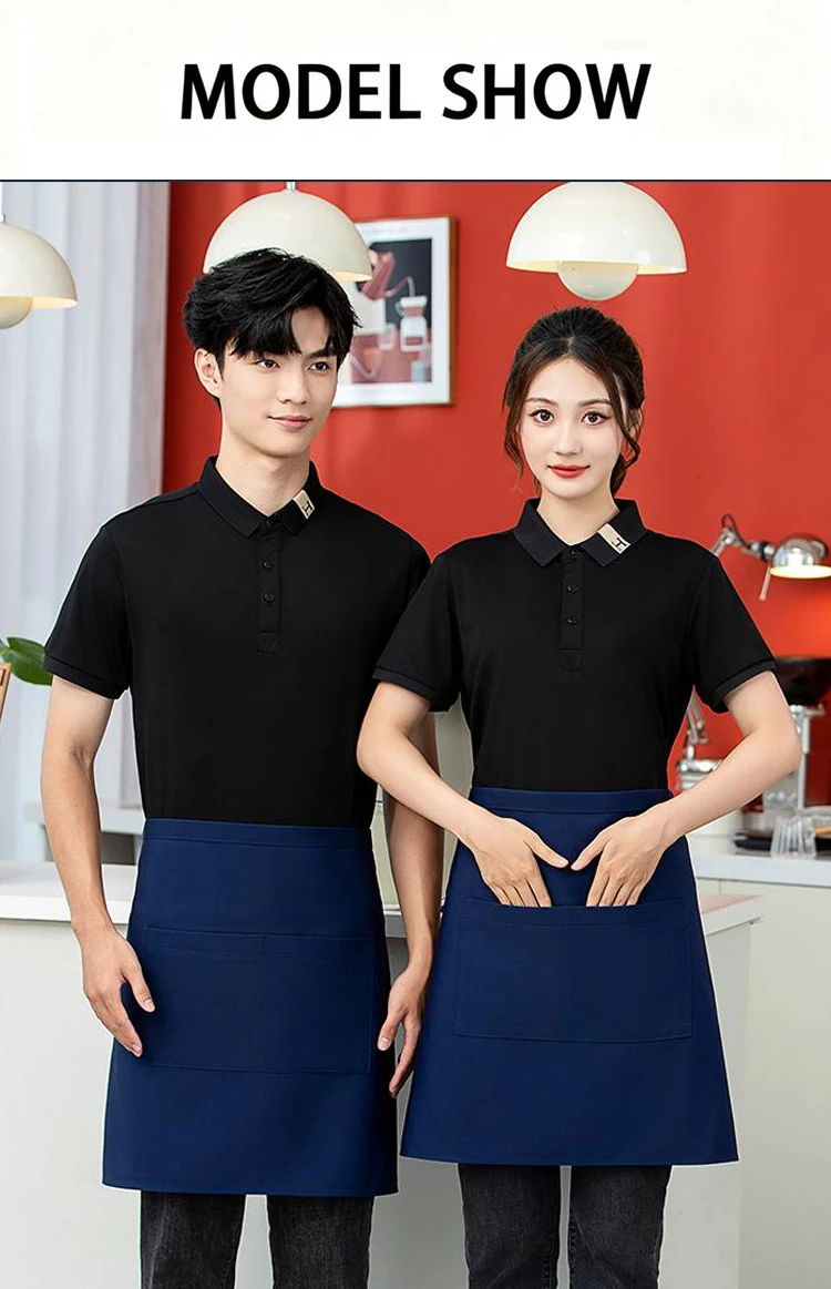 

Minimalist Half Apron Coverall Simple Canvas Waist Wrap Comfortable & Unrestricted for Bakery Cafe and Cashier Duties