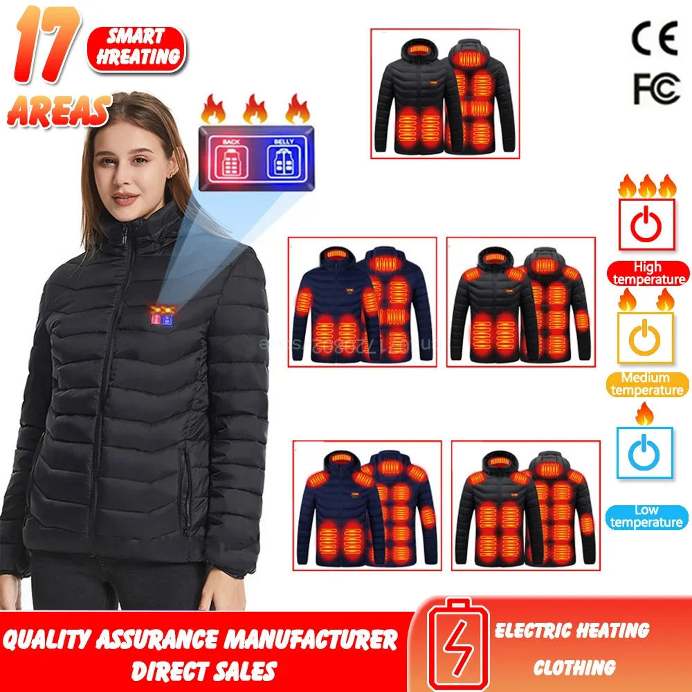

21 Zone Heating Jacket Winter Heating Clothing Intelligent Heating Padded Jacket Temperature Control Warm TopCoat Outdoor
