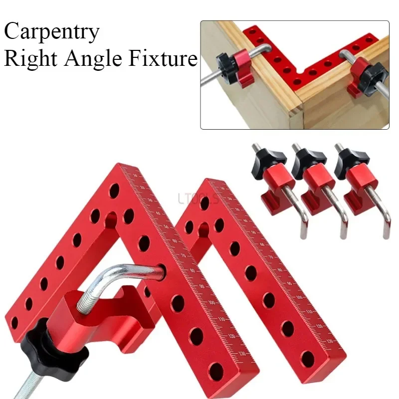 Carpenter Right Angle Jig Tools Wooden Board Fixing Clip Aluminum Alloy 90° Positioning Block Height Positioning Ruler Hand Tool