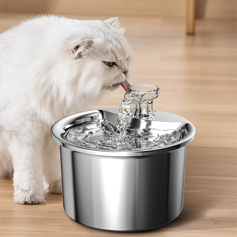 New stainless steel pet water dispenser, smart pet water dispenser, automatic circulation filter cat flow water dispenser