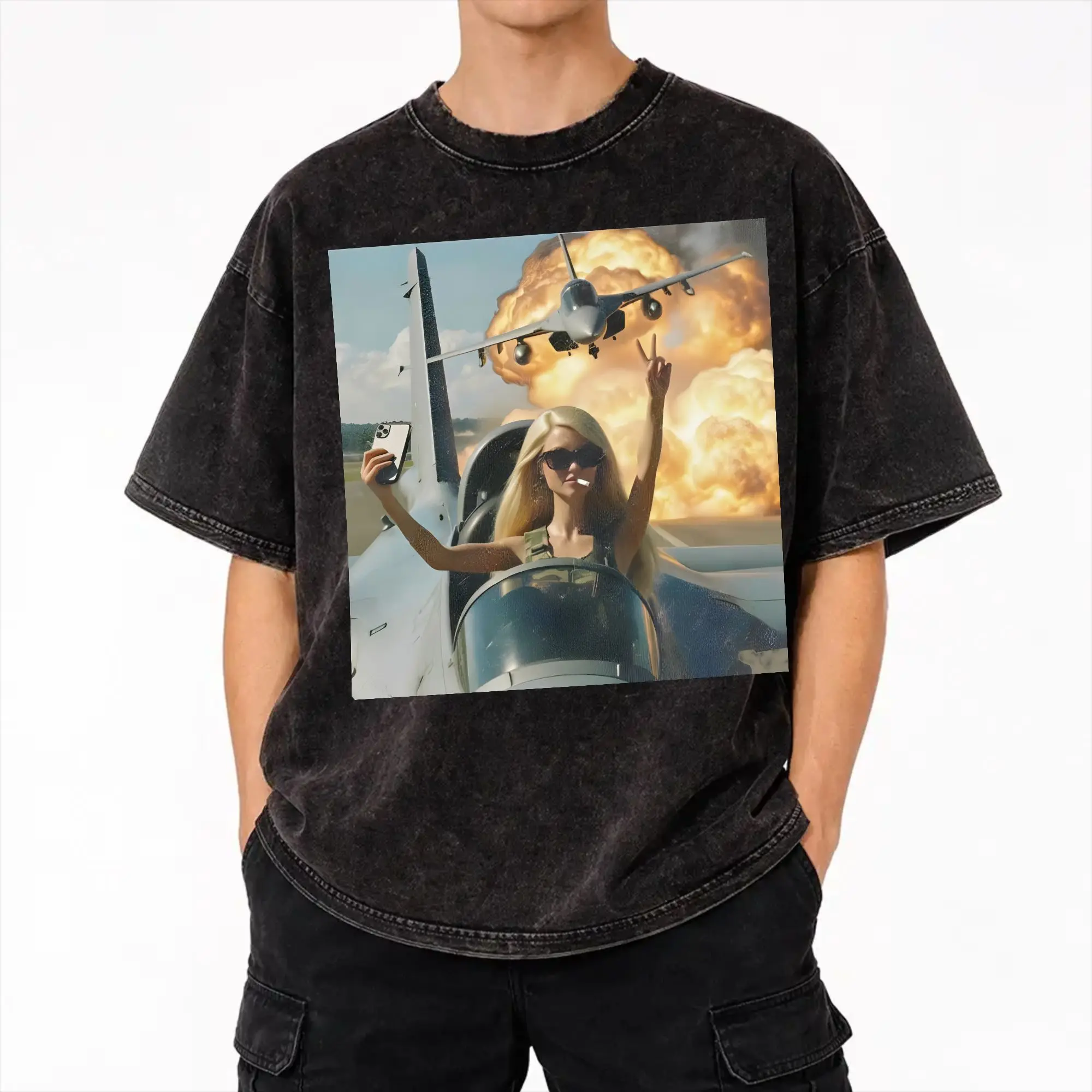 Summer Blonde Doll Disheveled Doll Washed T Shirts Apparel Harajuku T-Shirt  for Men Women Tee Shirt