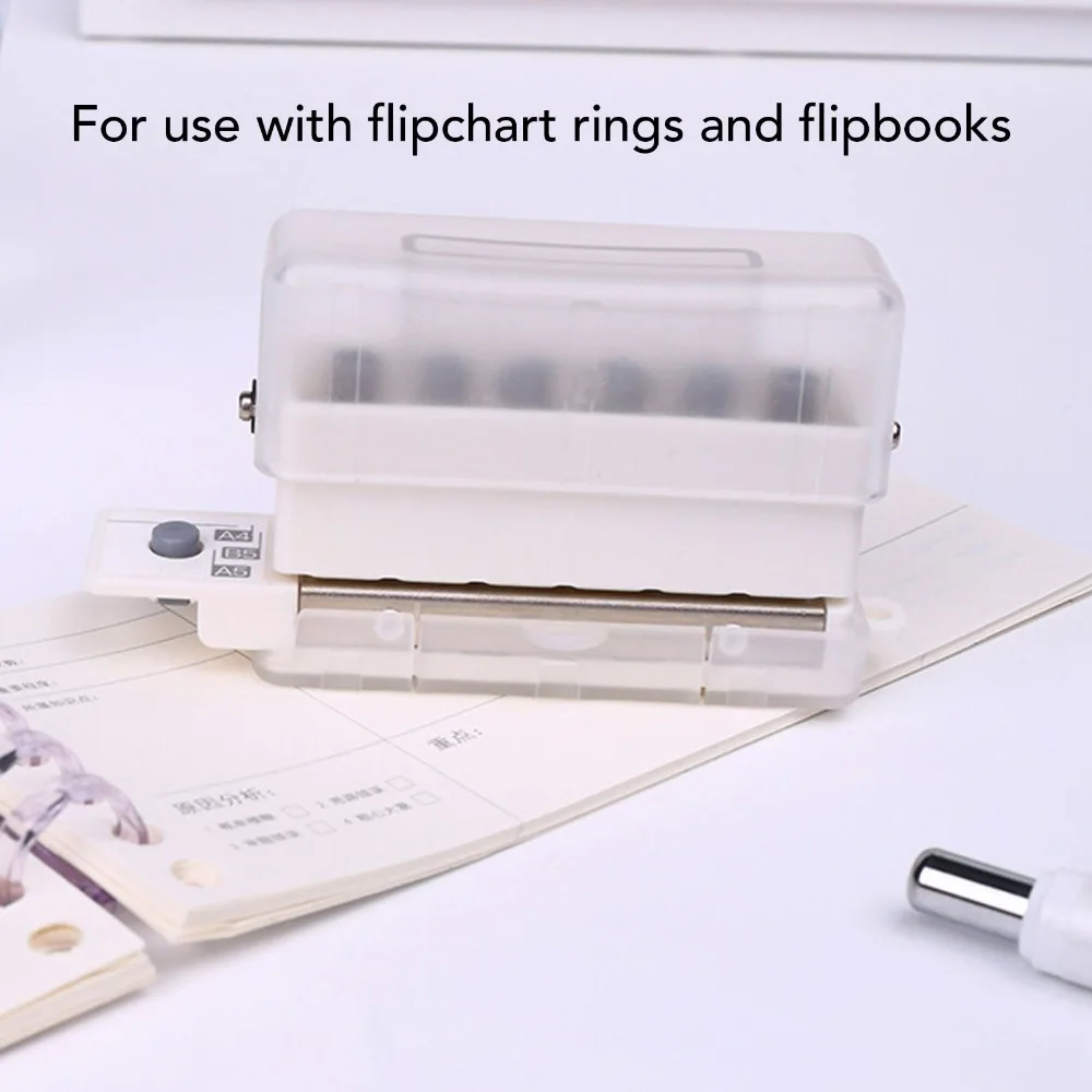 ABS 6 Hole Paper Punch Practical 5.5mm Hole Diameter Handheld Mini Puncher Mini Size Translucent Design Manual Puncher Planner