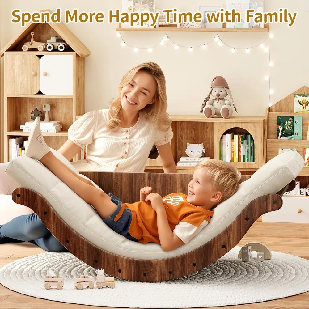 

Gliding rocking chair with cushion, indoor lounge chair, comfortable egg chair, living room, bedroom, daycare, balcony