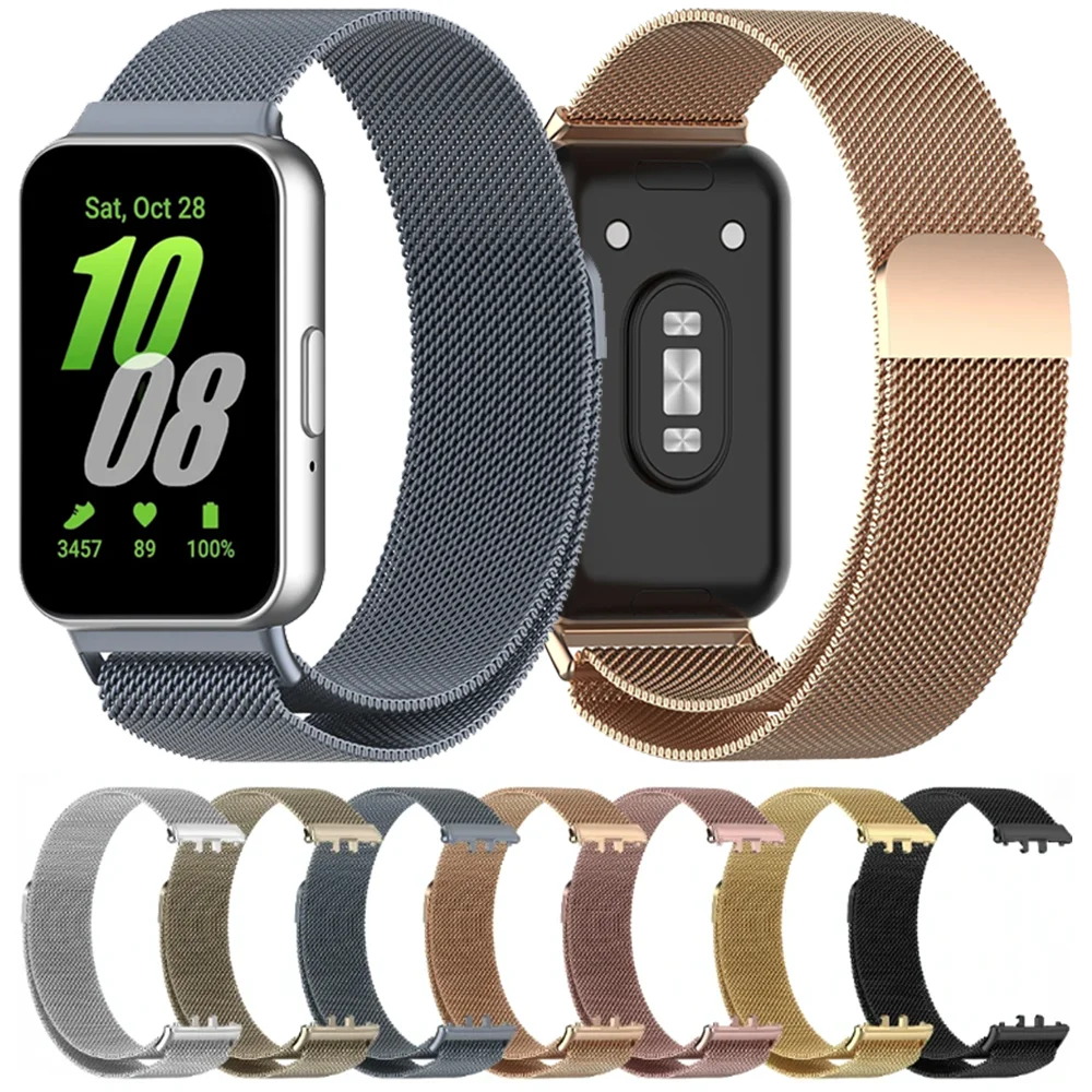 Edelstahl-Schlaufenarmband für Samsung Galaxy Fit 3-Band, Milanaise-Magnetarmband, Armband für Samsung Galaxy Fit 3 Sports Correa