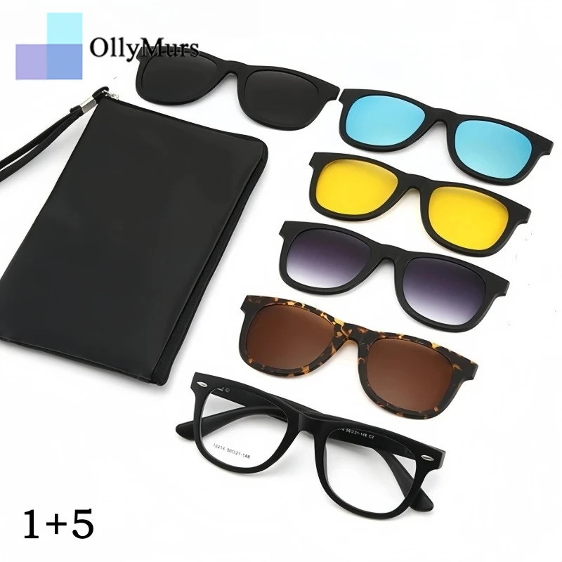 

OLLYMURS Сверхлегкие поляризационные магнитные клипсы для мужчин и женщин, оптическая оправа для очков с защитой от ультрафиолета, оправа для очков по рецепту 12214