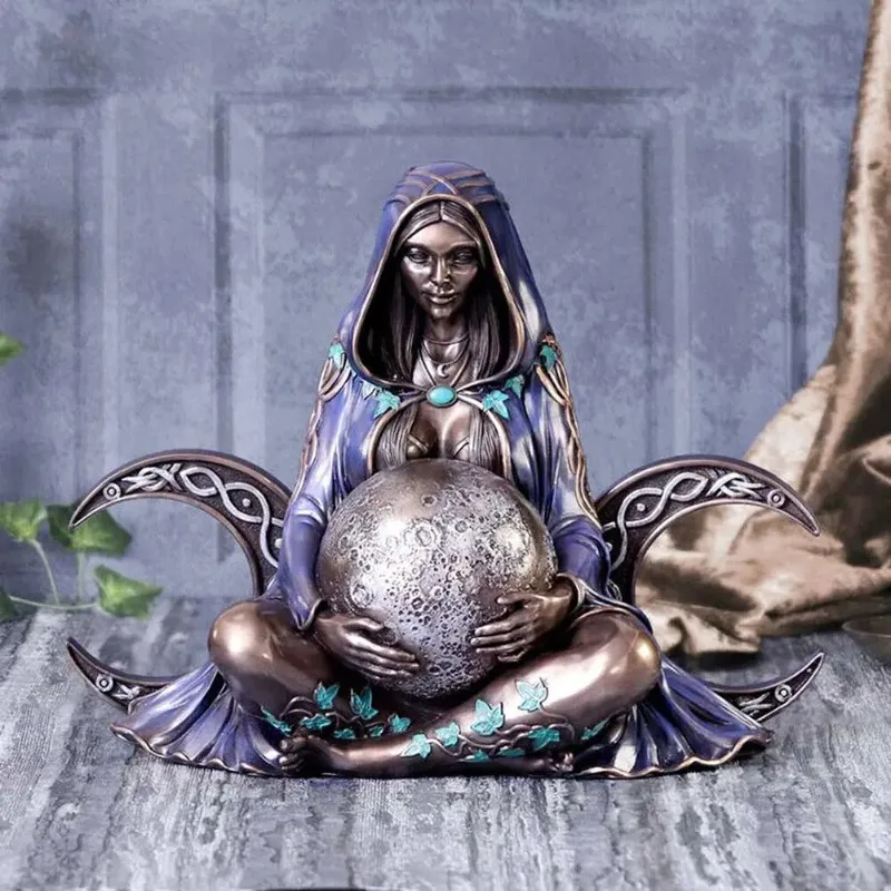 1Pcs Mother Earth Statue Gaia Goddess Resin Sculpture Crafts Garden Ornaments Gifts Home Desktop Decoration