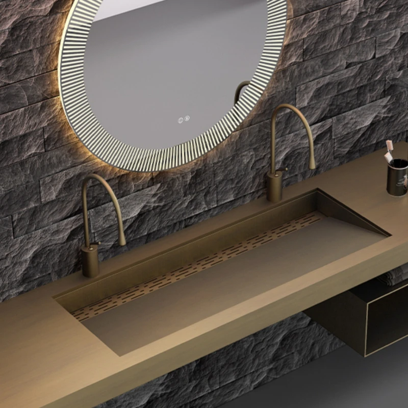 

Large stainless steel basin under the table, square bathroom, super large embedded wash basin