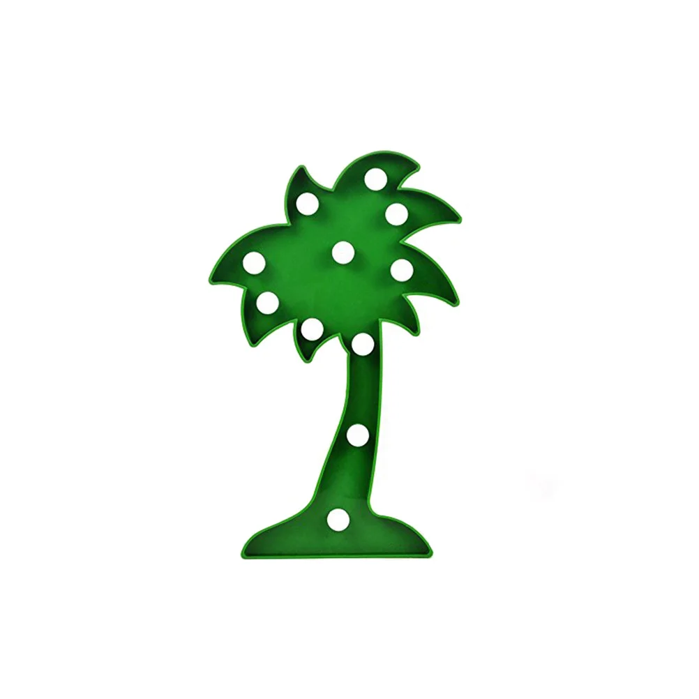 

Coconut Tree LED Lamp 11 Lights Plastic Palm Decor for Wall Table Outdoor Bars Cafes Kids Room Holiday Gift Green
