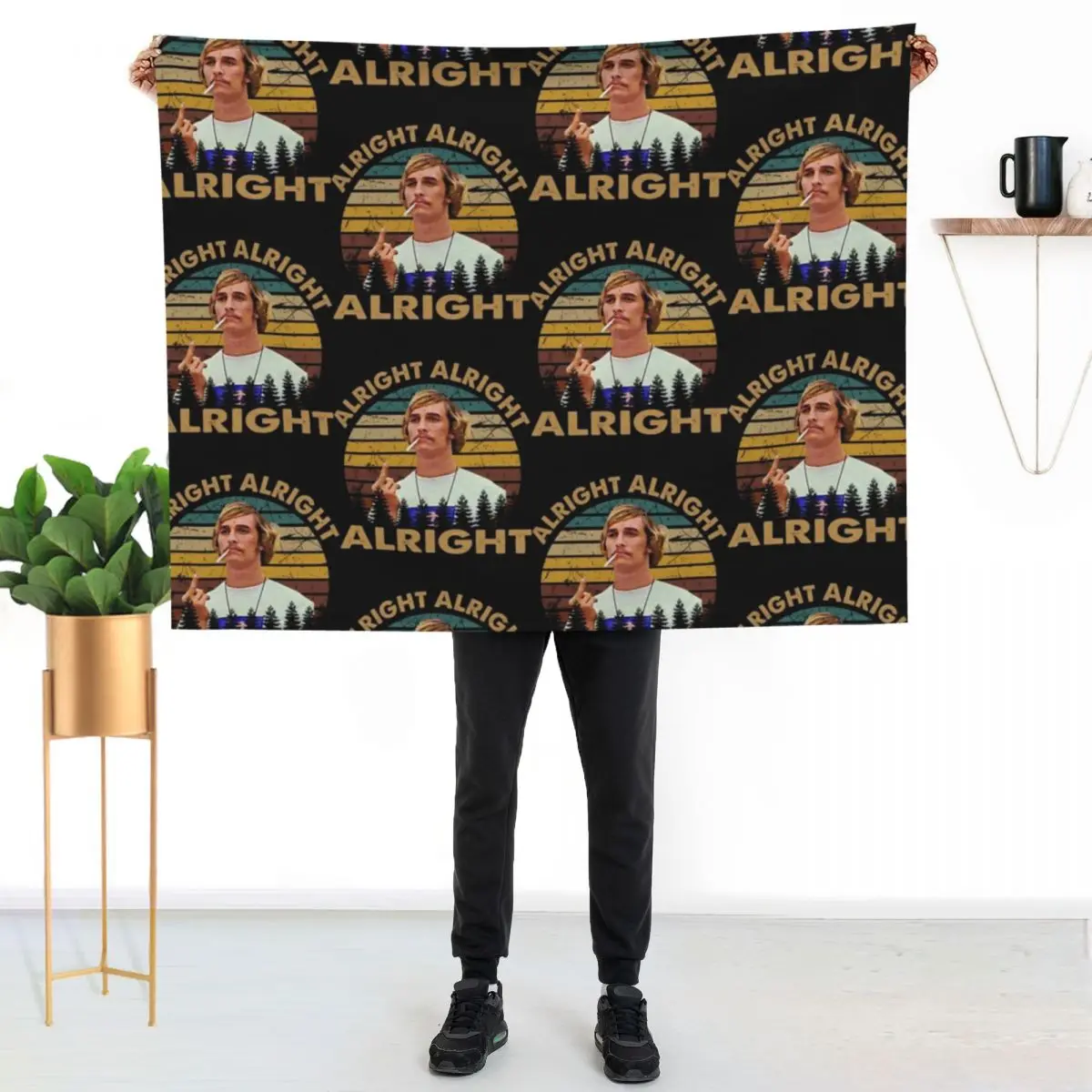 Dazed and confused retro vintage alright Throw Blanket Loose Bed Blankets For Bed Furry Camping blankets and throws Blankets