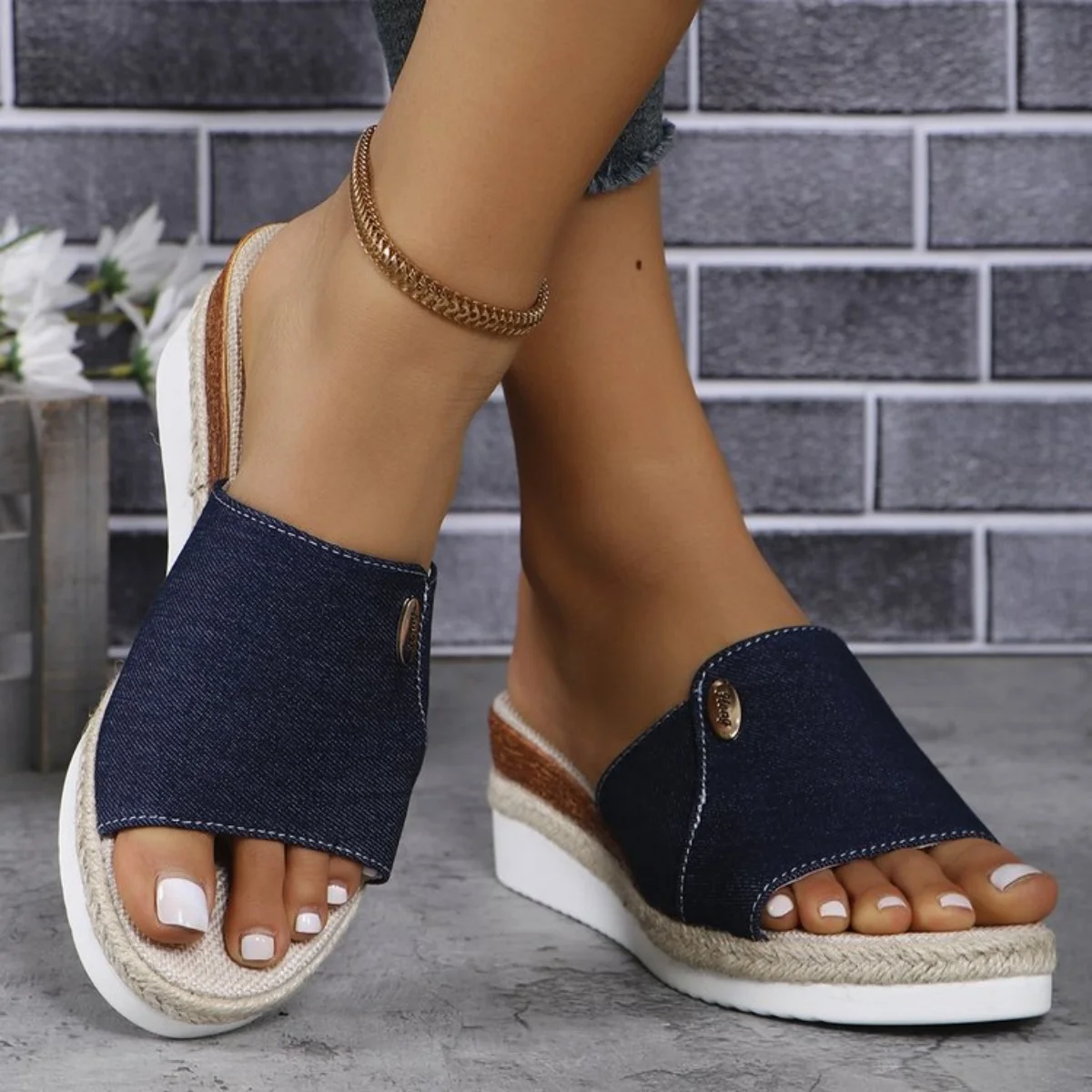 Wedge Heel Slippers Women Summer Shoes Women's Sandals Casual Indoor Outdoor Slipper Sandals for Beach Zapatos Mujer Slippers