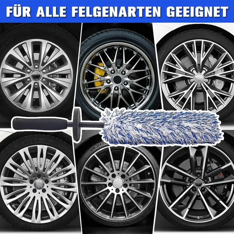 Car Rim Brush Wheel Rim Brush Rim Cleaner Brush Microfiber Car Rim Cleaning Brush For Car Detailing Car Wash Brush Wheel Brush