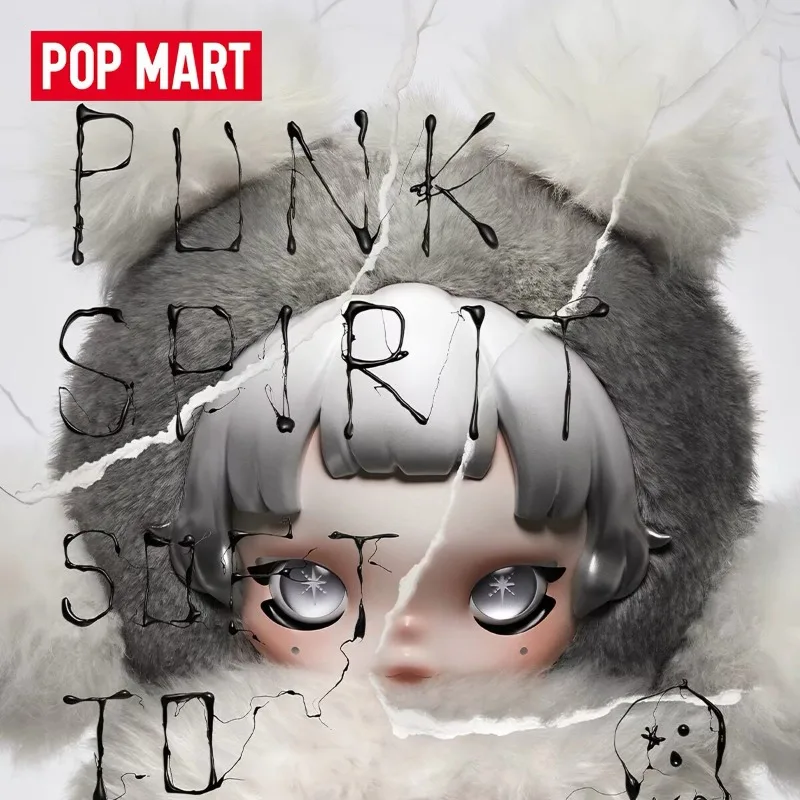 POPMART SKULLPANDA Serie Blind Box Punk Panda Plüschpuppe Anime-Figur Desktop-Dekoration Überraschungs-Mystery-Box Spielzeug