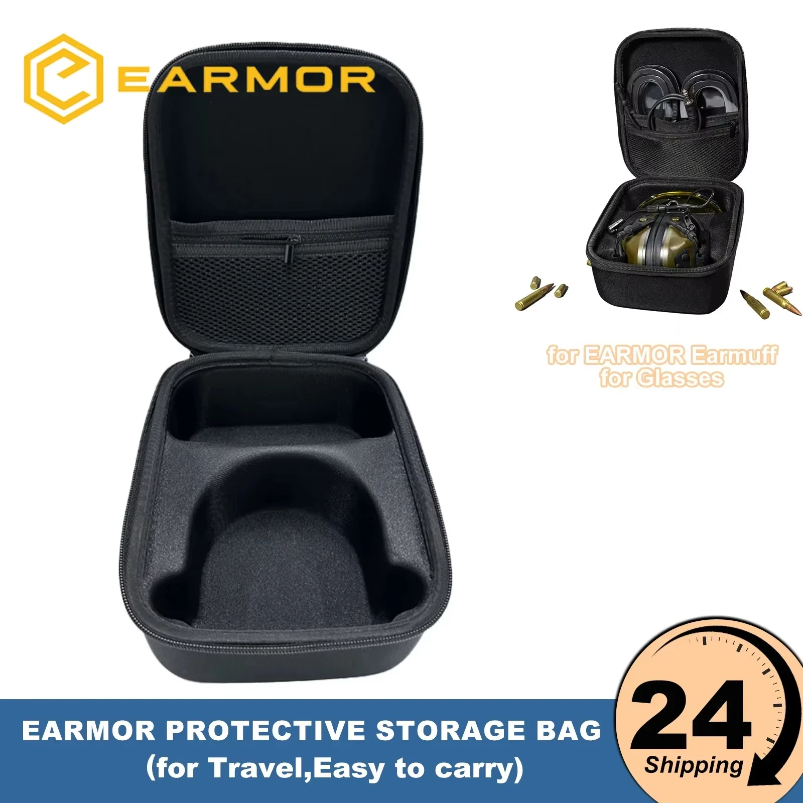 EARMOR Tactical Headphone Hard Storage Hunting Bags, Portable Lightweight Headphone Case, Waterproof M31/M32/ M31H/M32H Headset