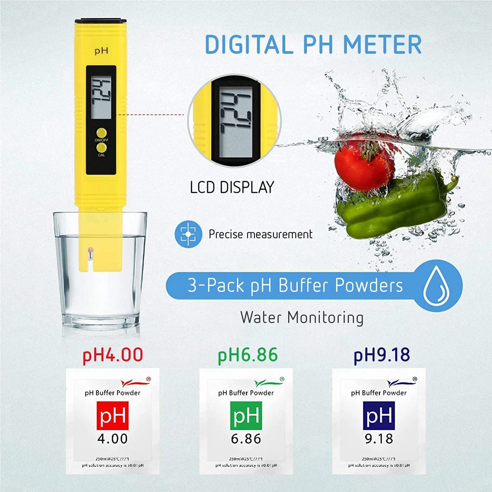 TDS Meter Digital Water Tester Digital 0-14 phmetro Tester ad alta precisione 0-9990ppm TDS & EC LCD purezza dell\'acqua PPM filtro per acquario