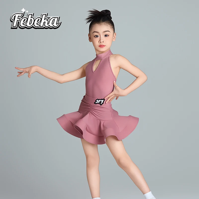 

Платье для танцев Atin из 2 предметов по индивидуальному заказу для девочек, комплект тренировочной одежды без рукавов с подвесным вырезом, костюм для выступлений, одежда для соревнований