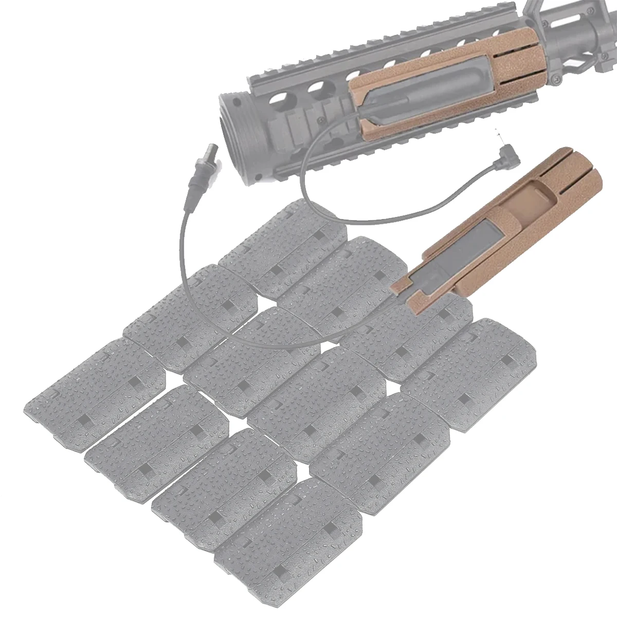 

Tactical SureFire M600 M300 Flashlight PEQ Remote Switch 20mm Picatinny Rail Cover 12PCS Nylon M-LOK Rail Mount Accessories Kit