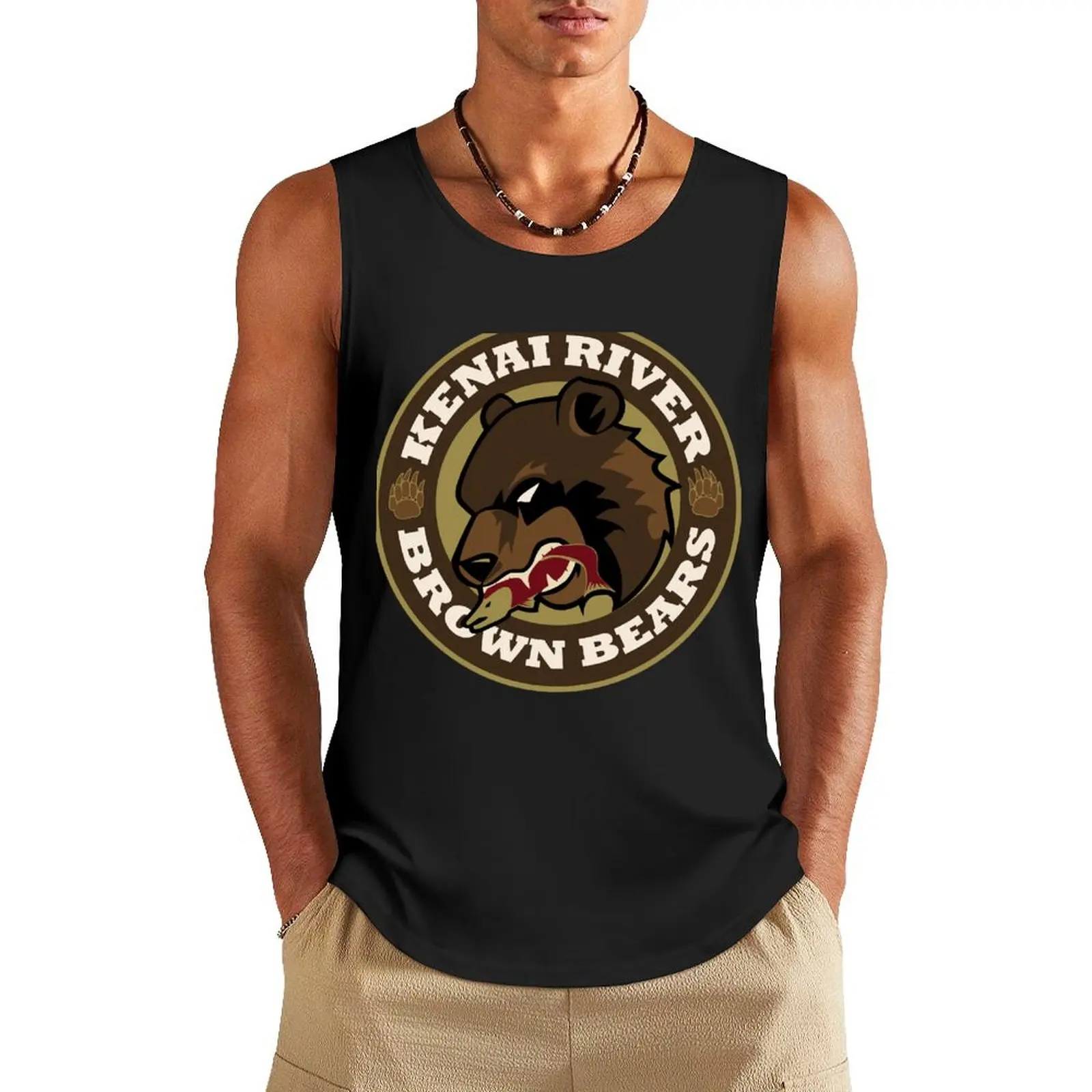 

Kenai River Brown Bears Tank Top anime clothes gym clothing men anime top