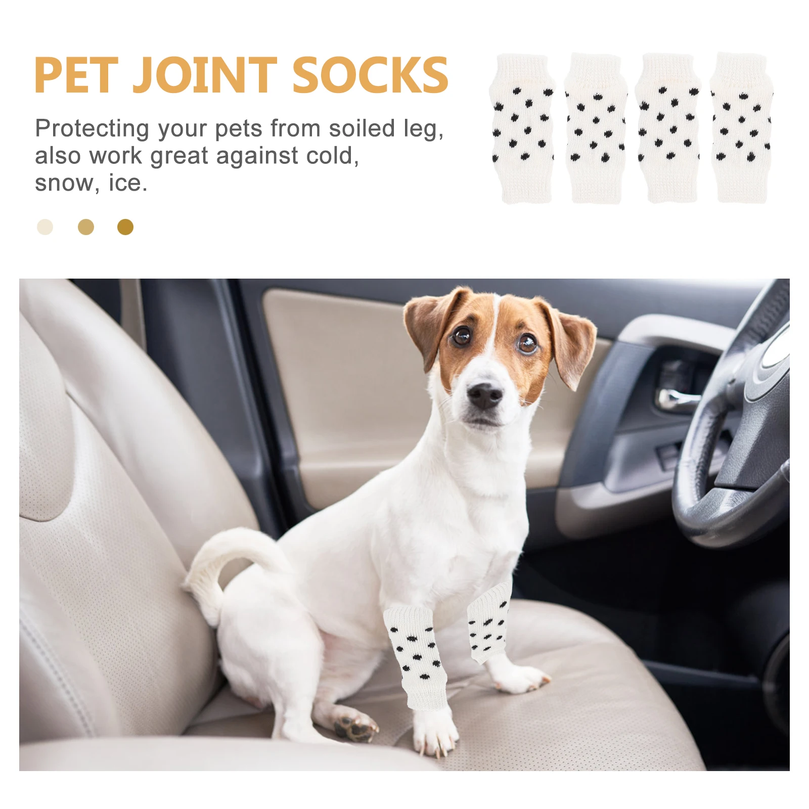 

4Pcs AntiSlip Pet Socks Dog Leg Warmers Small Dogs Paws Sets Puppy Spandex Hock Soft Cotton wintersnowice petsocks legjointsocks
