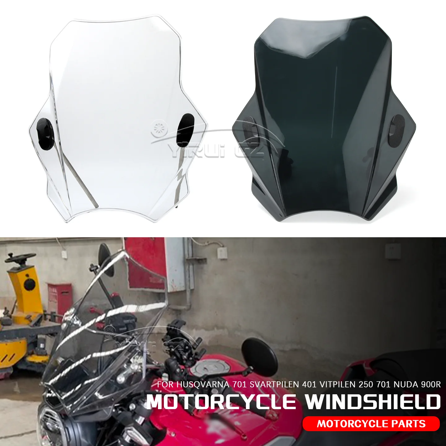 

Front Motorcycle Windscreen Windshield Screen Wind Shield Deflector Protector For Husqvarna 701 Svartpilen 401 Vitpilen 250 701