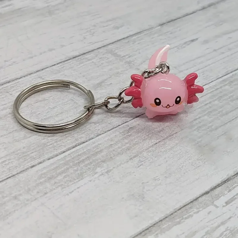 1 قطعة/2 قطعة سلسلة المفاتيح Kawaii Axolotl لطيف