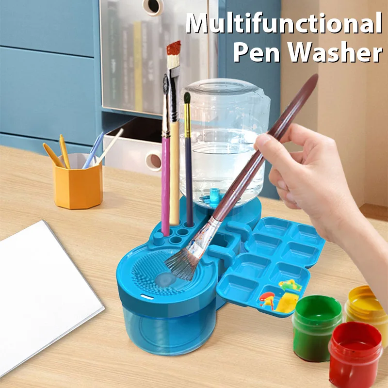 Paint Brush Cleaner with Drain Button Paint Brush Cleaning Machine Painting Brush Rinser for Acrylic Water Based Painting Brush