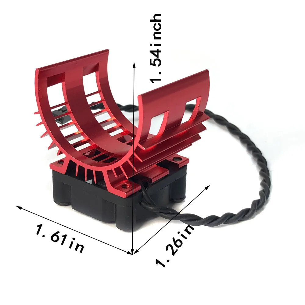 YSIDO-Tampa do motor elétrico sem escova para carro RC, Ventilador de refrigeração para Wltoys 124017, 124016 Peças, 540 550 3650 3660 3665
