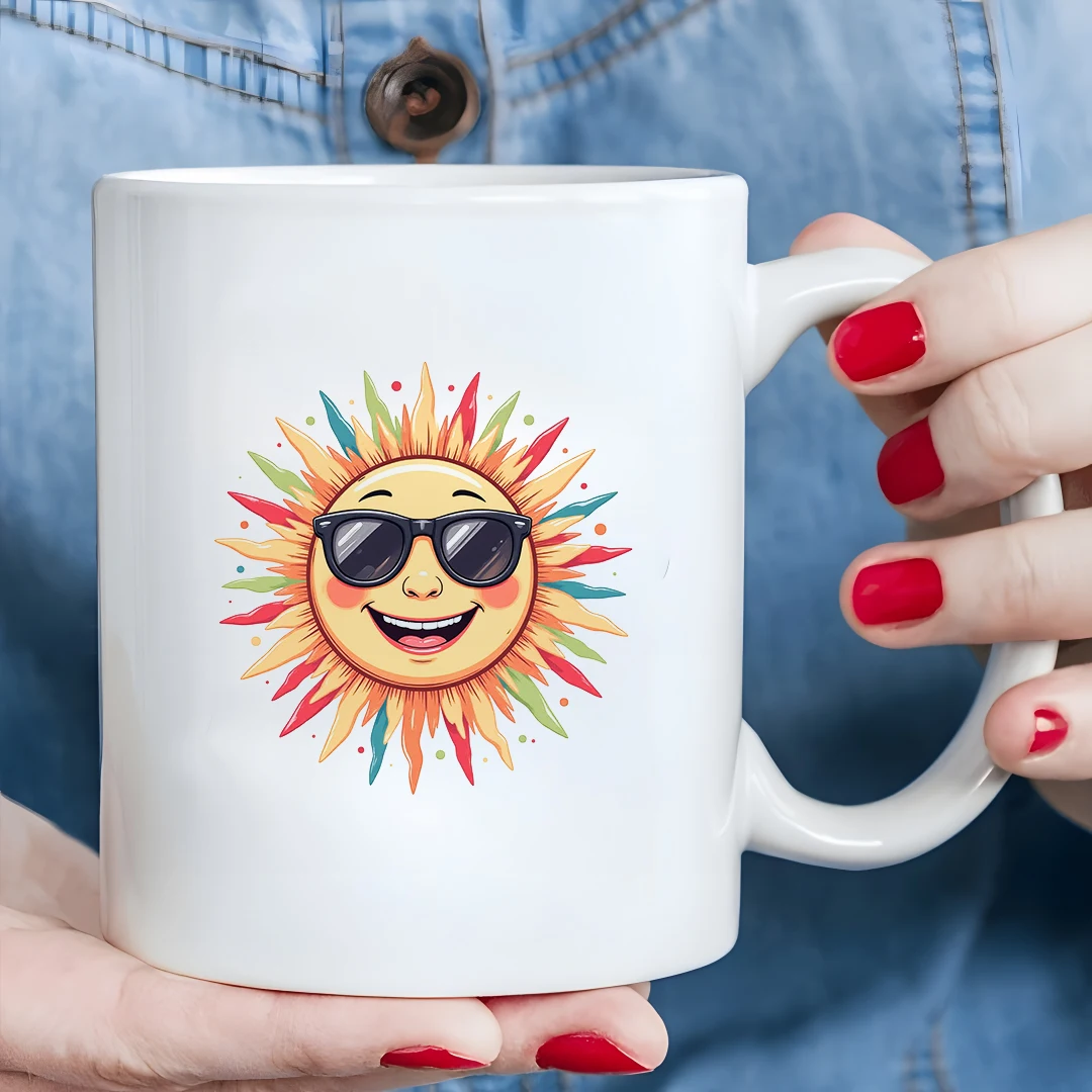 11 унций мультяшная кружка с улыбкой солнца, детская рождественская чашка для напитков, рождественский подарок, семейная офисная чашка