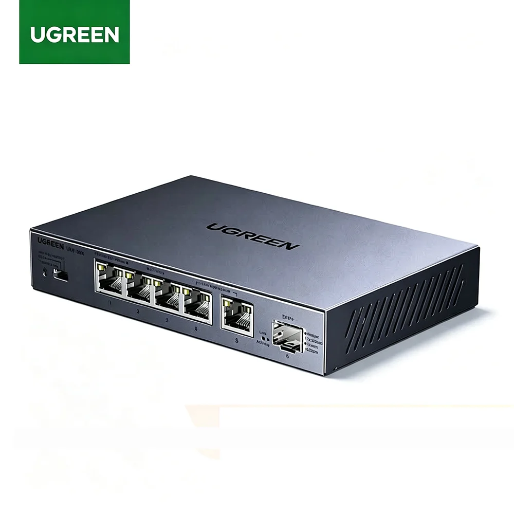 UGREEN 5 Ports 2.5G Network Switch with 10G SFP Port, Support VLAN and Link Aggregation, Network Splitter for NAS and Optical - view 2