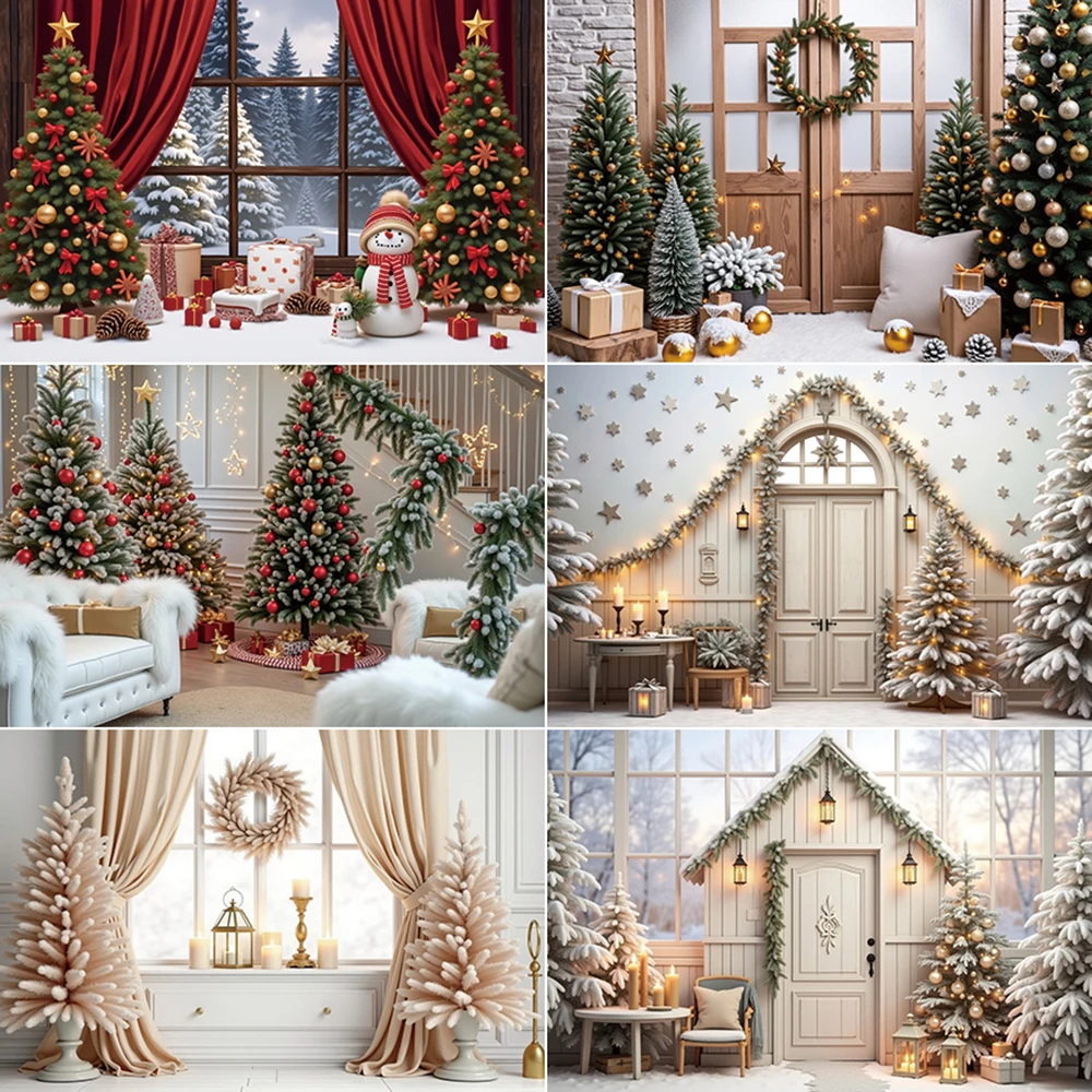 

MOON.QG Christmas 2025 Background Photography New Year Xmas Tree Room Photozone Backdrop Children Photo Studio Photozone Props