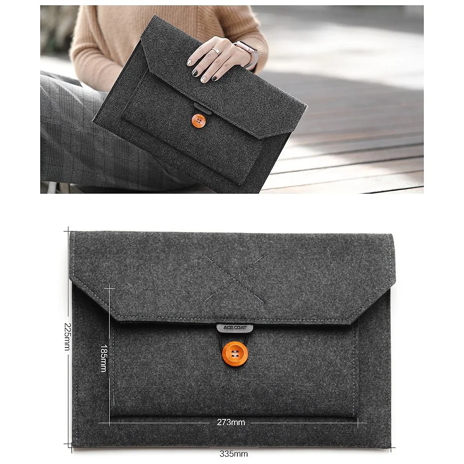 ABQR Soft Business Bag Case for Air Pro Retina 13 Laptop for Tablet Bag Dark Gray