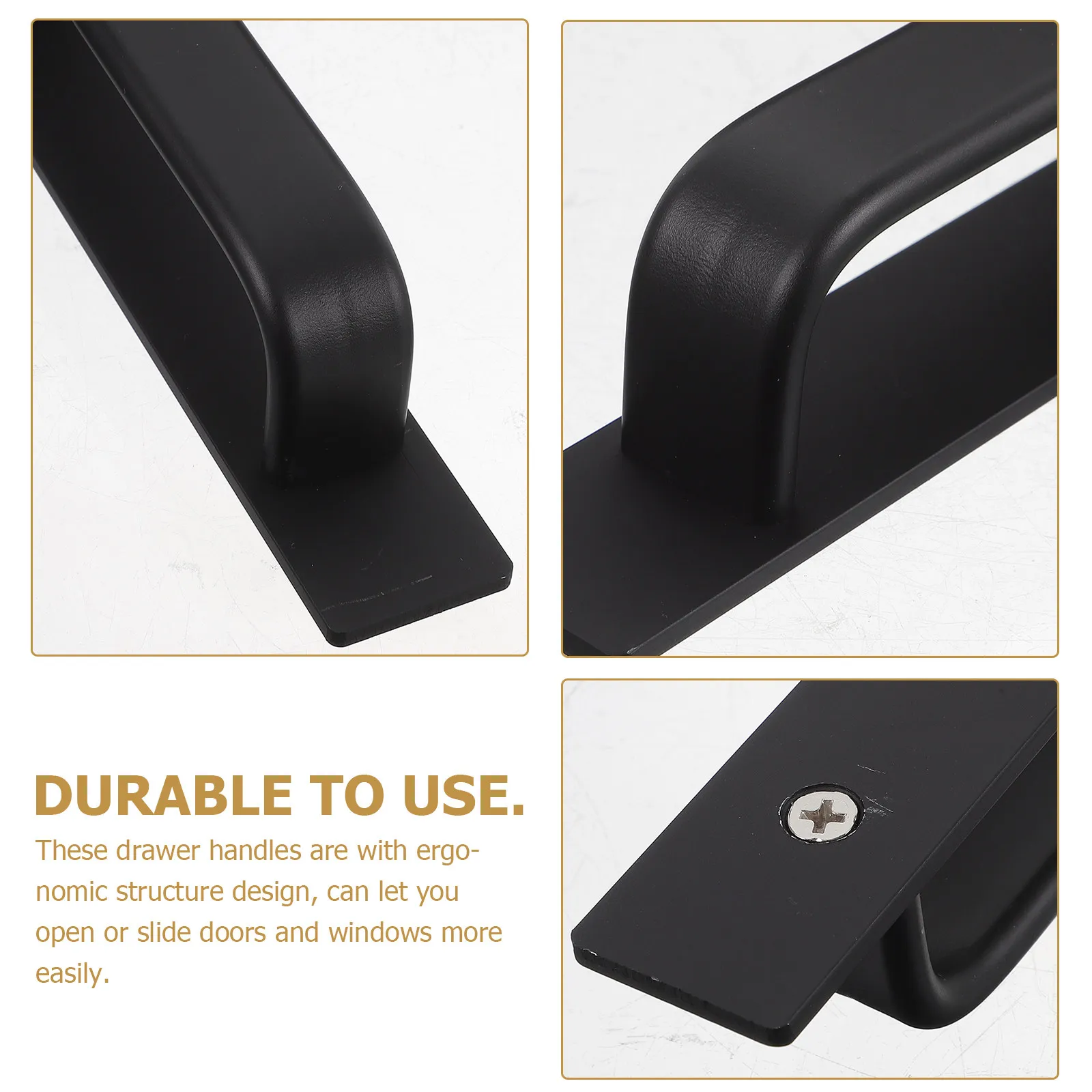 2Pcs Adhesive Cabinet Handles 180Mm Aluminum Alloy Door Pulls for Kitchen Cabinets Drawers Sliding Windows Refrigerator