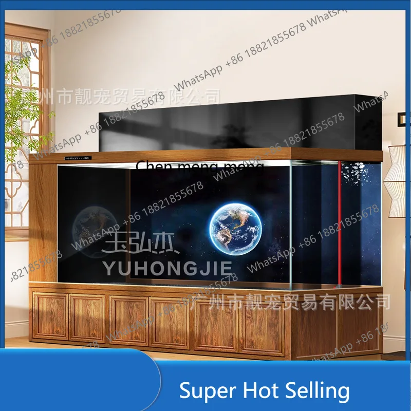 

Напольный аквариум Koi, аквариум с двойным фильтром, алюминиевый сплав, безводный, большой пол, гостиная, офис, новый умный