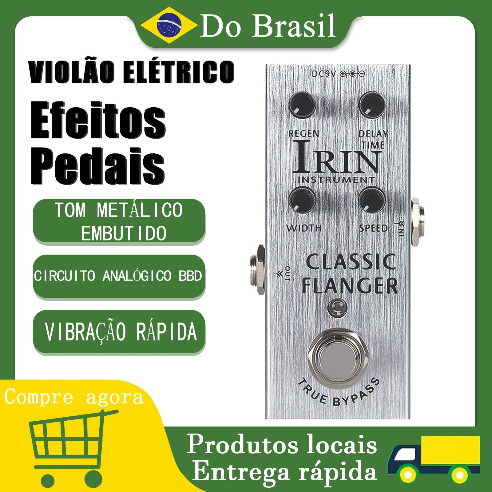 

IRIN AN-13 Classic Flanger Electric Guitar Effect Pedal Metal Trim Flanger Vibrato Effect True Bypass Pedal Guitarra Accessories