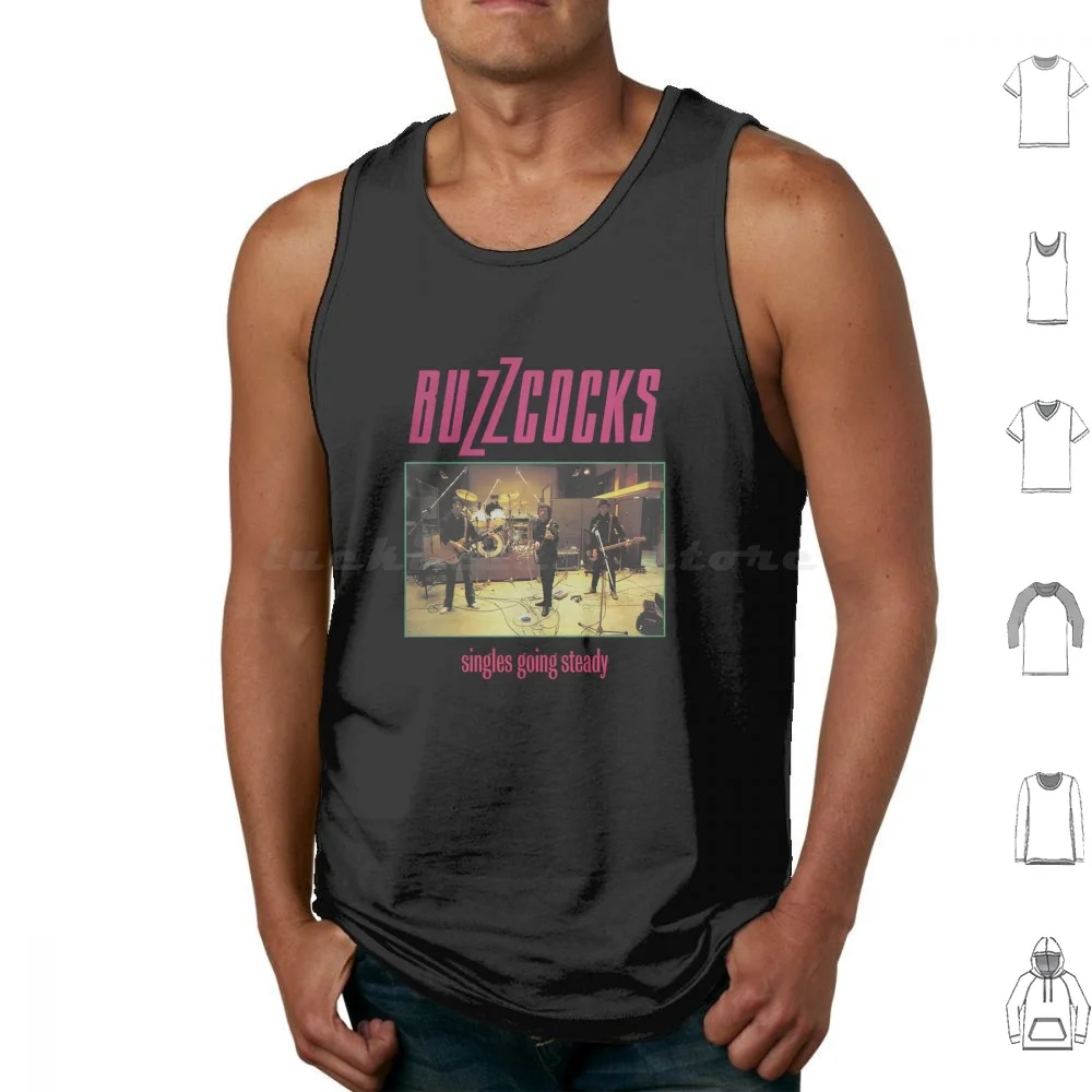 Singles Going Steady Pink Tank Tops Vest Sleeveless Buzzcocks Band Music Slowdive Indie